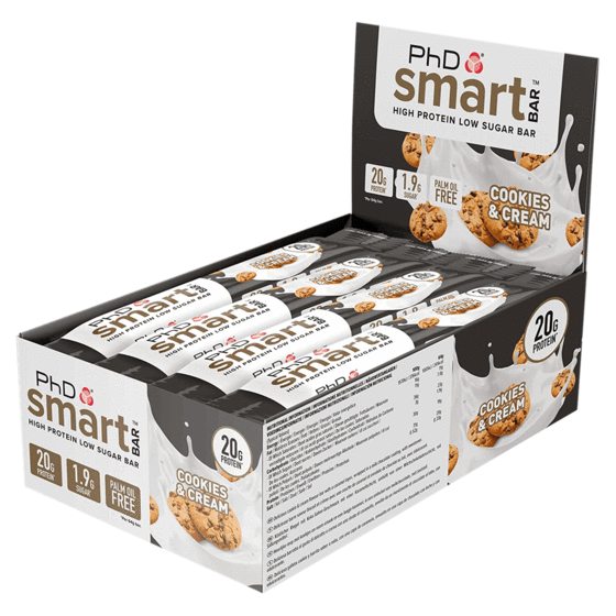 PhD Smart Keto Protein Bar (Box of 12) Protein Snacks Cookies & Cream PhD