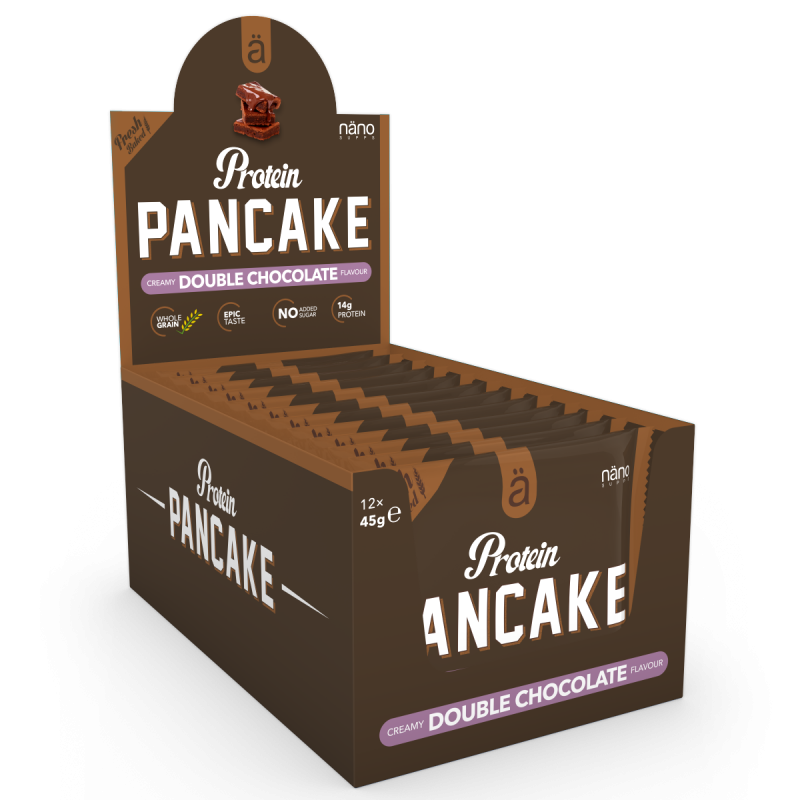 Nano Supplements Protein Pancake (Box of 12) Protein Snacks Double Chocolate  BEST BY April 20, 2023 Nano Supplements
