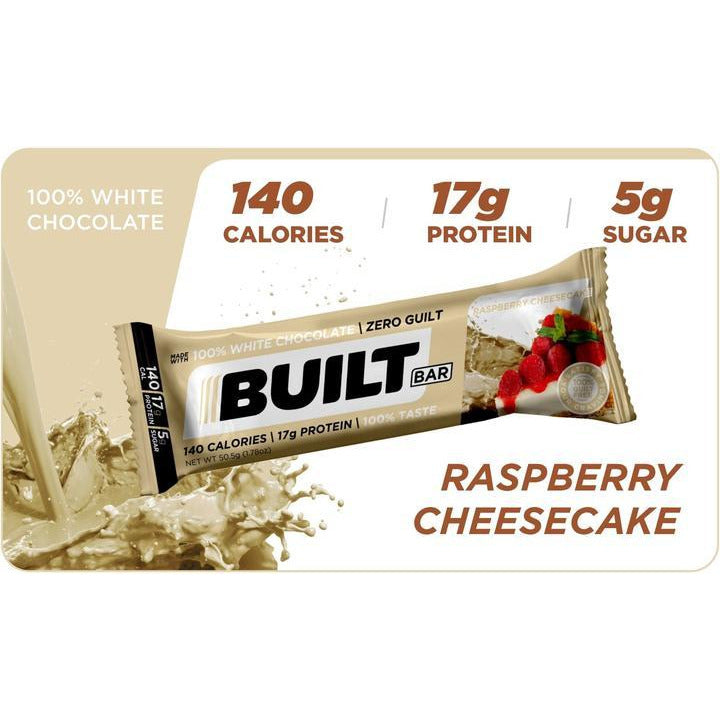 Built Protein Bar (1 BOX of 18) built-protein-bar-1-box-of-18 Protein Snacks White Chocolate Raspberry Cheesecake Built Bar