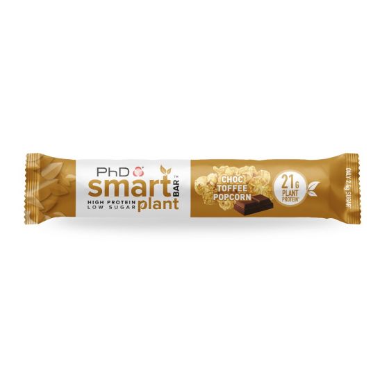 PhD Smart Bar PLANT (vegan) (1 bar) Protein Snacks Chocolate Toffee Popcorn PhD