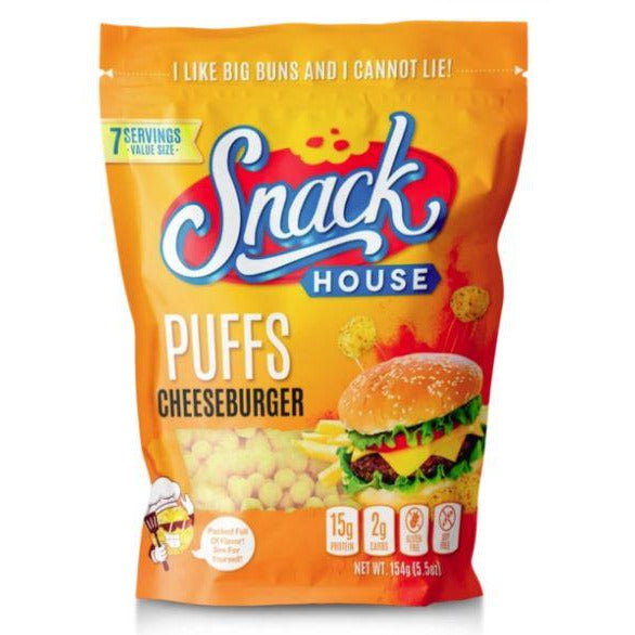 Snackhouse Protein Puffs / Cereal (7 servings) Protein Snacks Cheeseburger BEST BY NOV/2022 Snackhouse