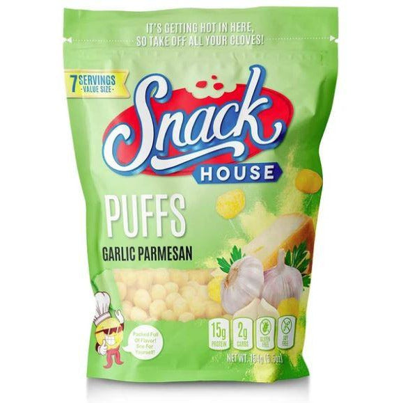 Snackhouse Protein Puffs / Cereal (7 servings) Protein Snacks Garlic Parmesan BEST BY JUNE/2022 Snackhouse