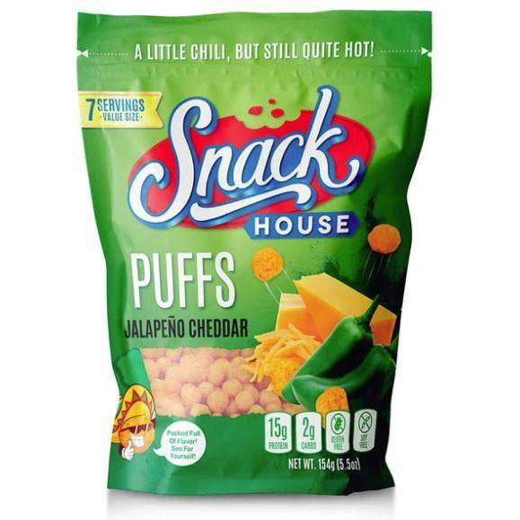 Snackhouse Protein Puffs / Cereal (7 servings) Protein Snacks Jalapeno Cheddar BEST BY APRIL/2022 Snackhouse