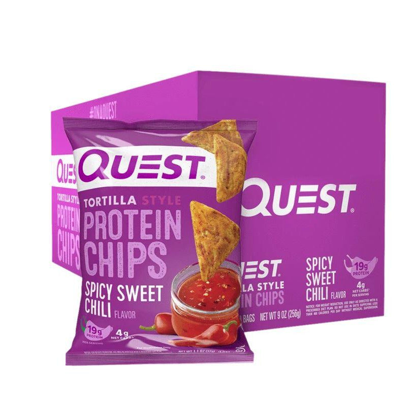 Quest Nutrition Protein Chips (Box of 8) Protein Snacks Tortilla Style Sweet Chili Quest Nutrition
