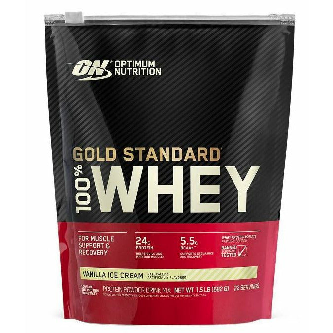 NEW FORMAT Optimum Nutrition Gold Standard 100% Whey (1.5 lb) Whey Protein Blend Vanilla Ice Cream Optimum Nutrition
