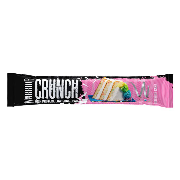 Warrior Crunch Low-Carb Protein Bar (1 Bar) Protein Snacks Birthday Cake warrior supplements