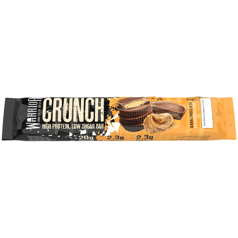 Warrior Crunch Low-Carb Protein Bar (1 Bar) Protein Snacks Dark Chocolate Peanut Butter warrior supplements