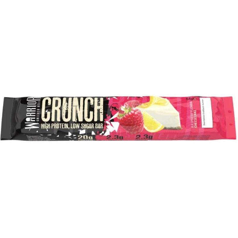 Warrior Crunch Low-Carb Protein Bar (1 Bar) Protein Snacks Raspberry Lemon Cheesecake warrior supplements